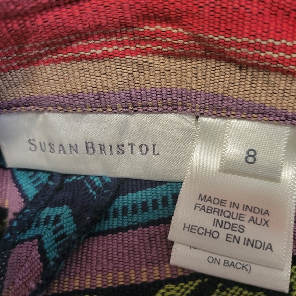 Vintage Woven Angled Skirt Fringed Western Style 100% Cotton - Picture 6 of 7